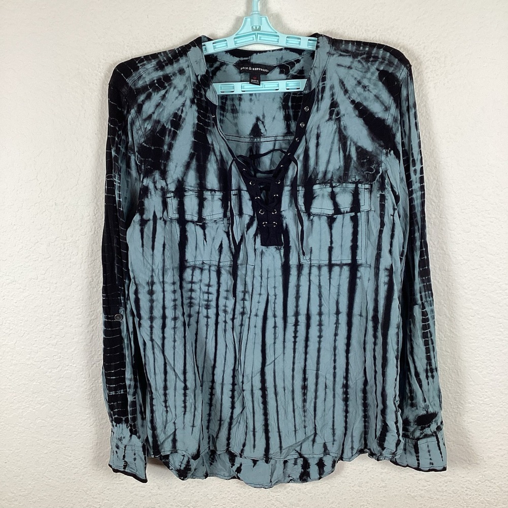 Rock & Republic Womens Shirt Size M Medium Soft Top Long Sleeve Excellent